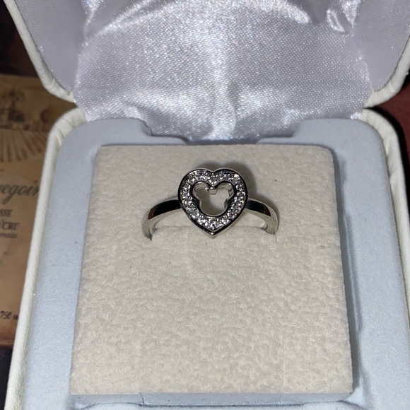 Disney Jewelry - 💙💙Mickey Mouse Heart Ring size 8 silver 925